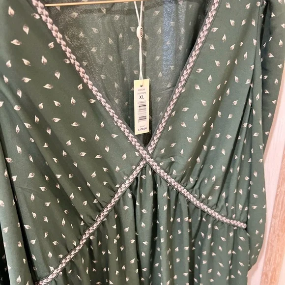 NWT Max Studio Elegant Green Polka Dot Dress - Picture 10 of 10